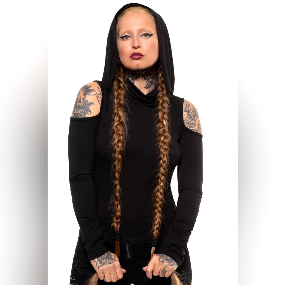 Fatale Fortune Hooded Long Sleeve Top Size  L